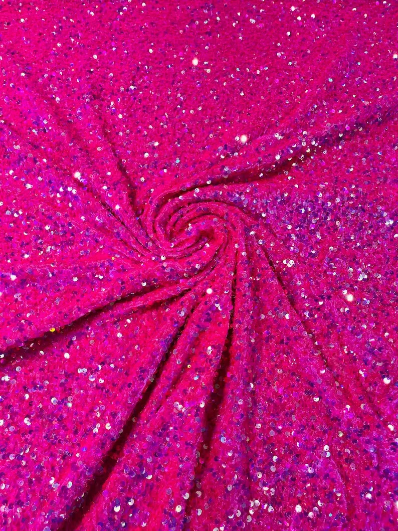 SEQUIN STRETCH VELVET (By The Yard)