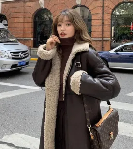 Shearling Sheepskin Women's Leather Coat
