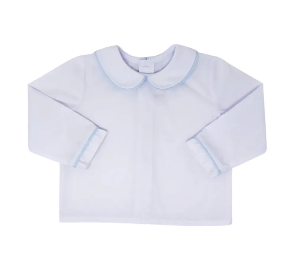 Sibley White/Blue Pique LS Shirt
