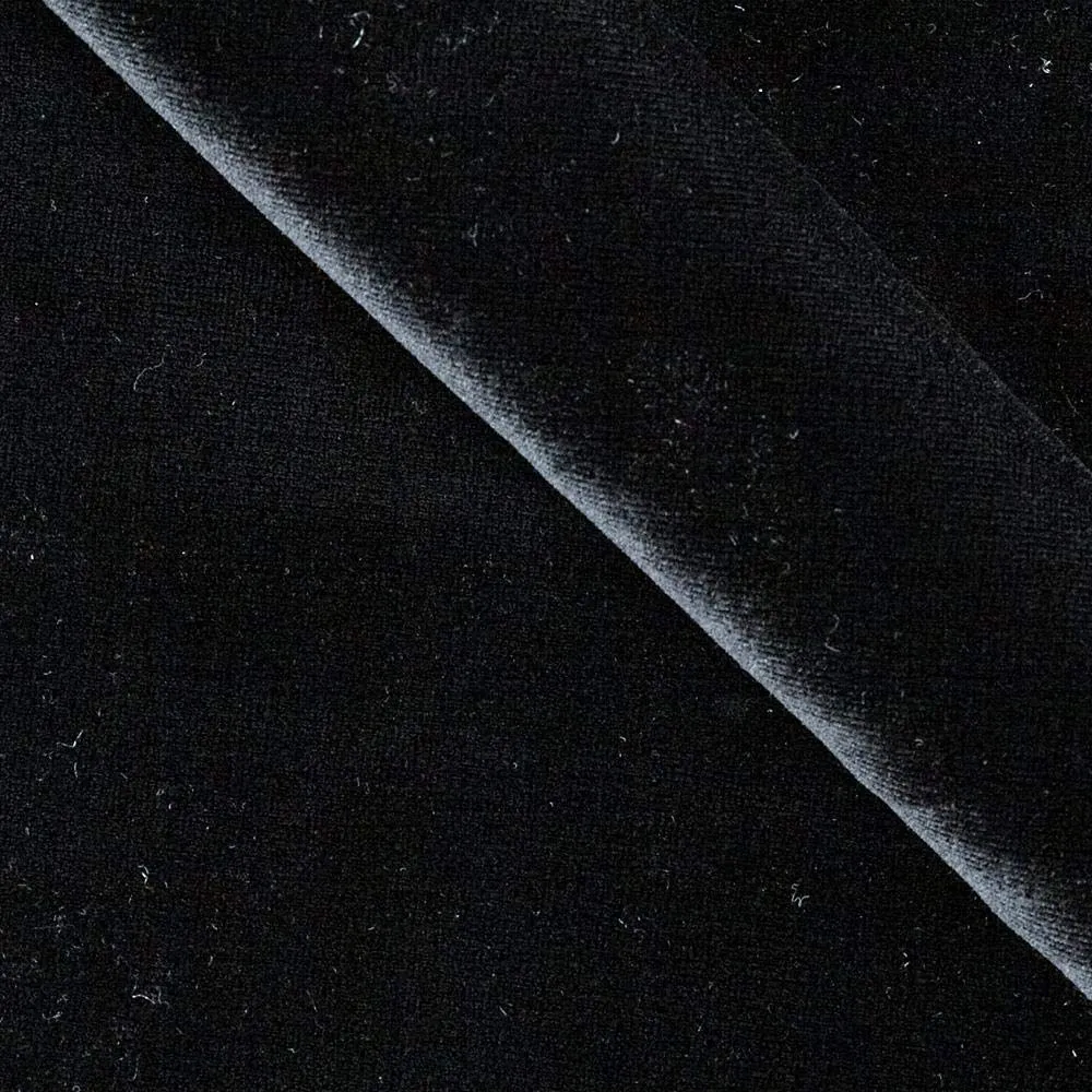 Silk  Velvet Plush Fabric BLACK 54" wide