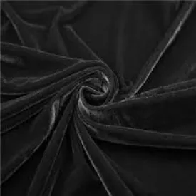 Silk  Velvet Plush Fabric BLACK 54" wide