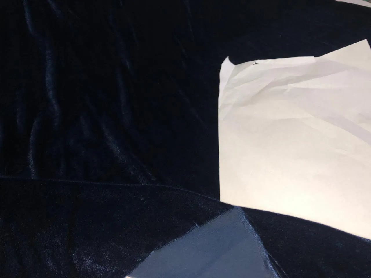 Silk  Velvet Plush Fabric MIDNIGHT BLUE 44" wide [16524]