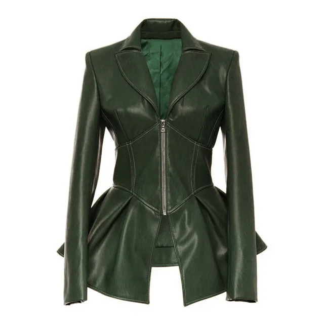 Summer's Time High Waist PU Leather Jacket