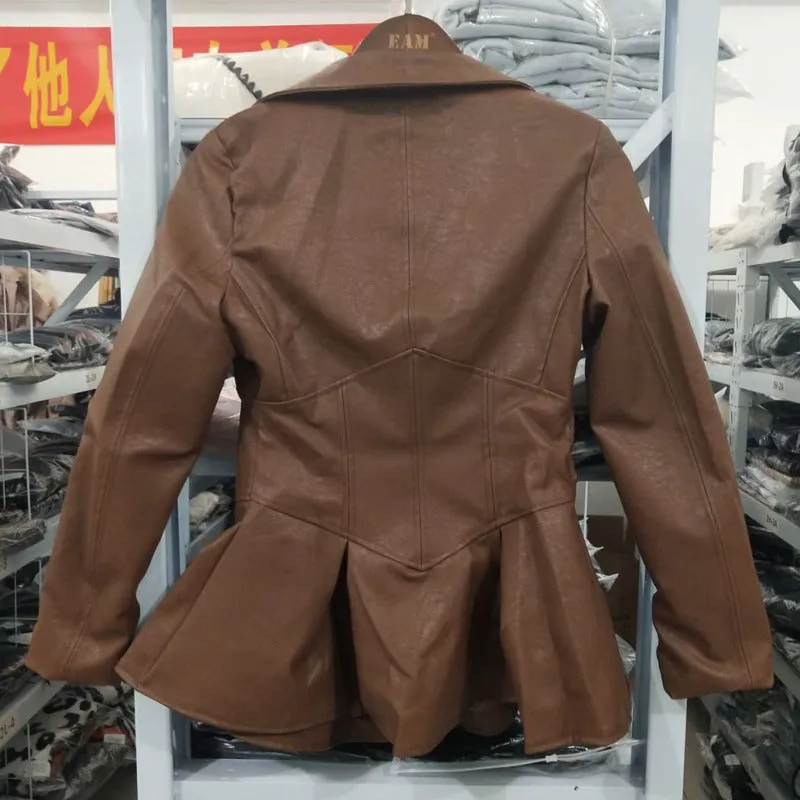Summer's Time High Waist PU Leather Jacket
