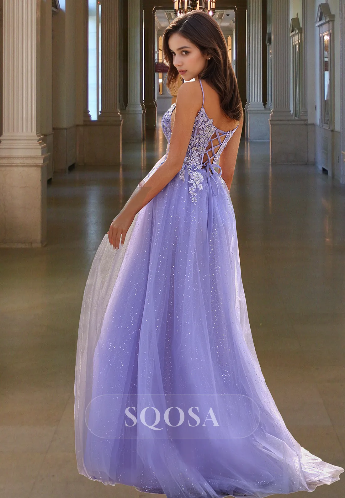 Sweetheart Sleeveless Off-Shoulder Evening Gowns Spaghetti Straps Beaded Applique A-Line Prom Dress