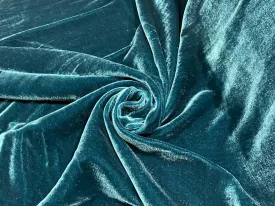 TEAL GREEN Color SILK Velvet fabric 44&quot;WIDE