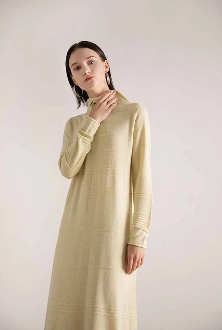 Turtleneck Long Sleeved Sweater Maxi Dress