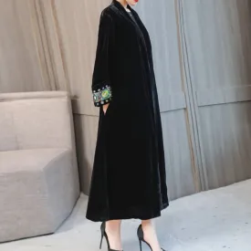 Velvet kimono coat