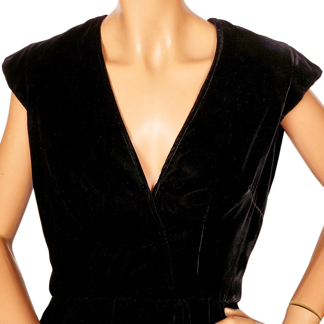 Vintage 1970s Lillie Rubin Black Velvet Evening Gown Dress Collection 700 Size M