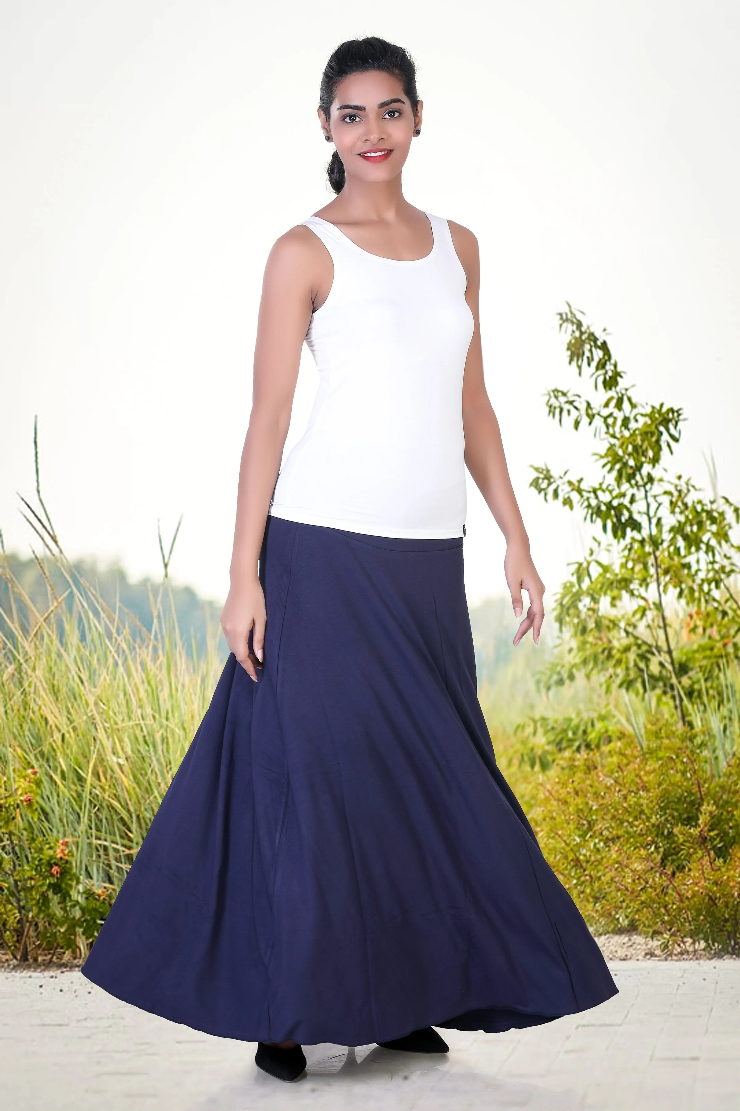 WOMEN'S CLASSICAL FLARED LONG MAXI SKIRT