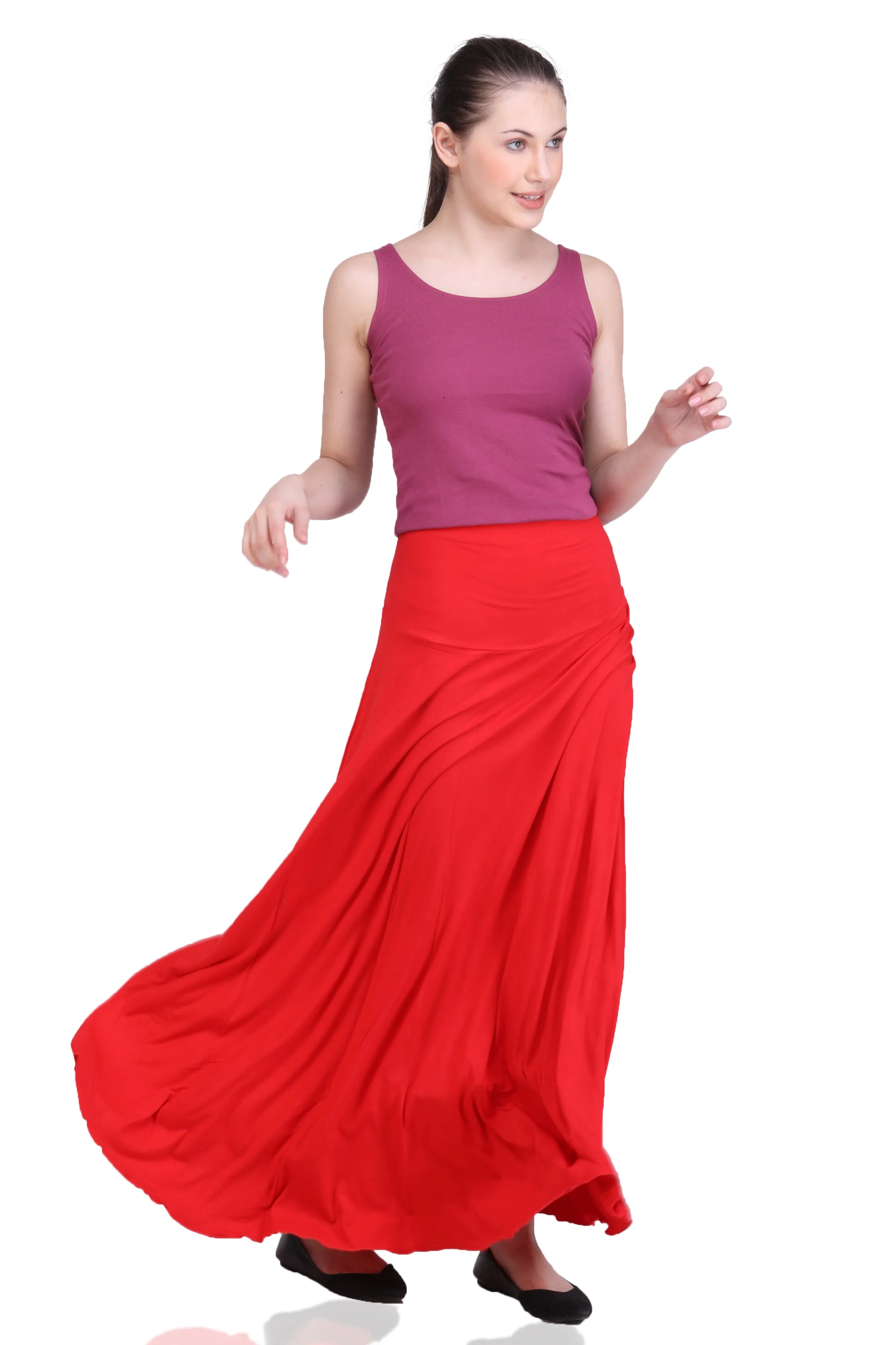 WOMEN'S CLASSICAL FLARED LONG MAXI SKIRT