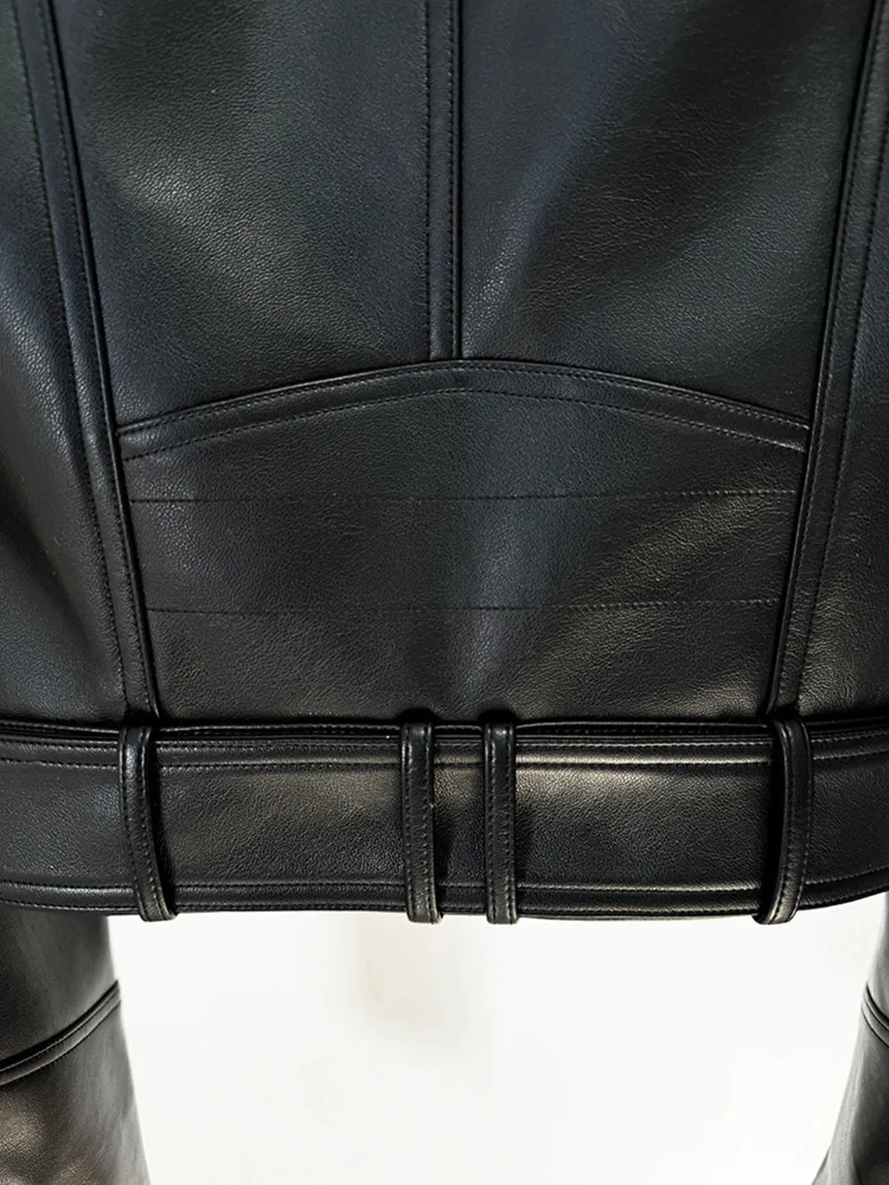 Women's Double Breasted Faux Leather Short Jacket
