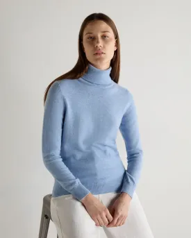 Women's Luna Roll Neck Cashmere Jumper Cornflower Blue