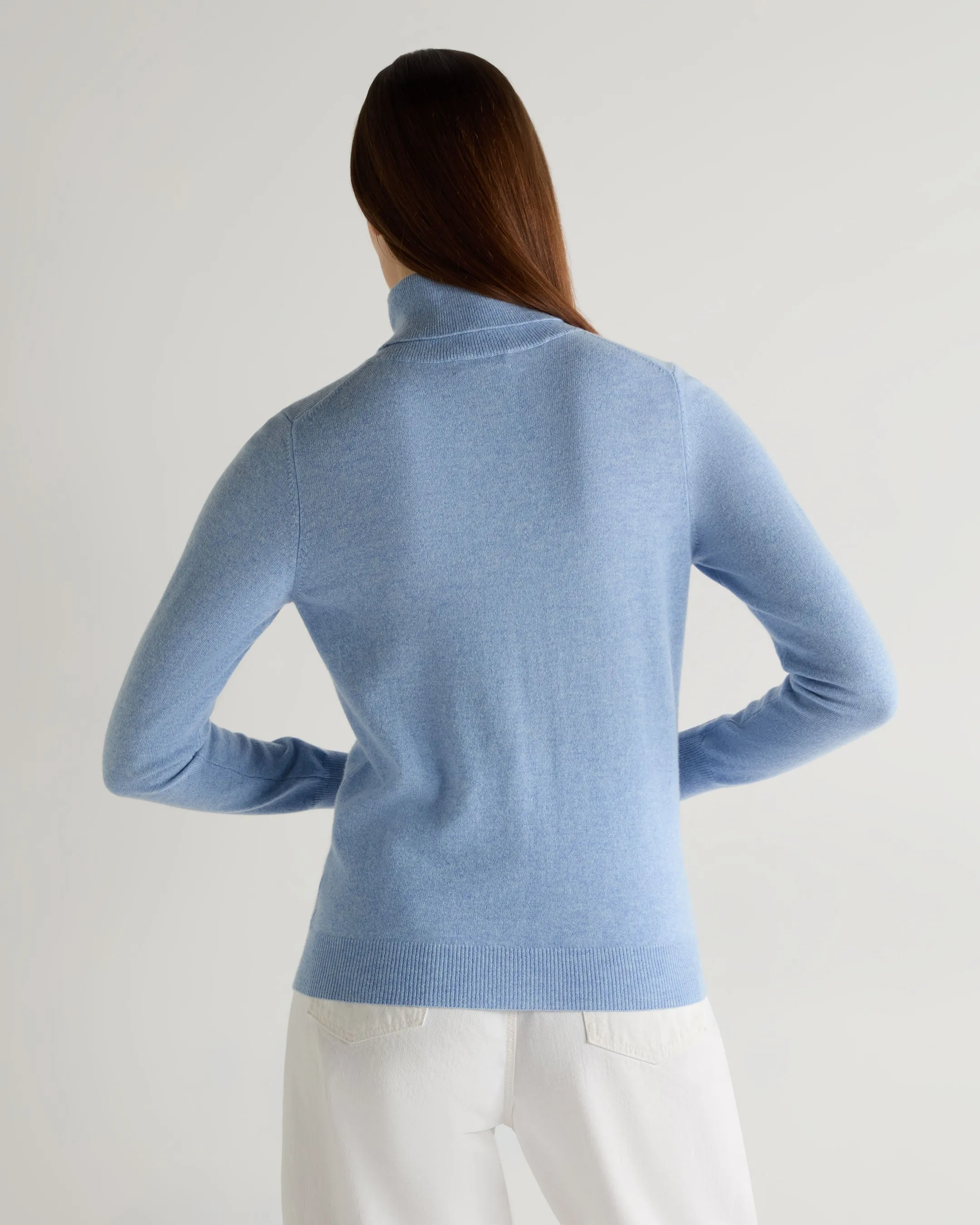Women's Luna Roll Neck Cashmere Jumper Cornflower Blue