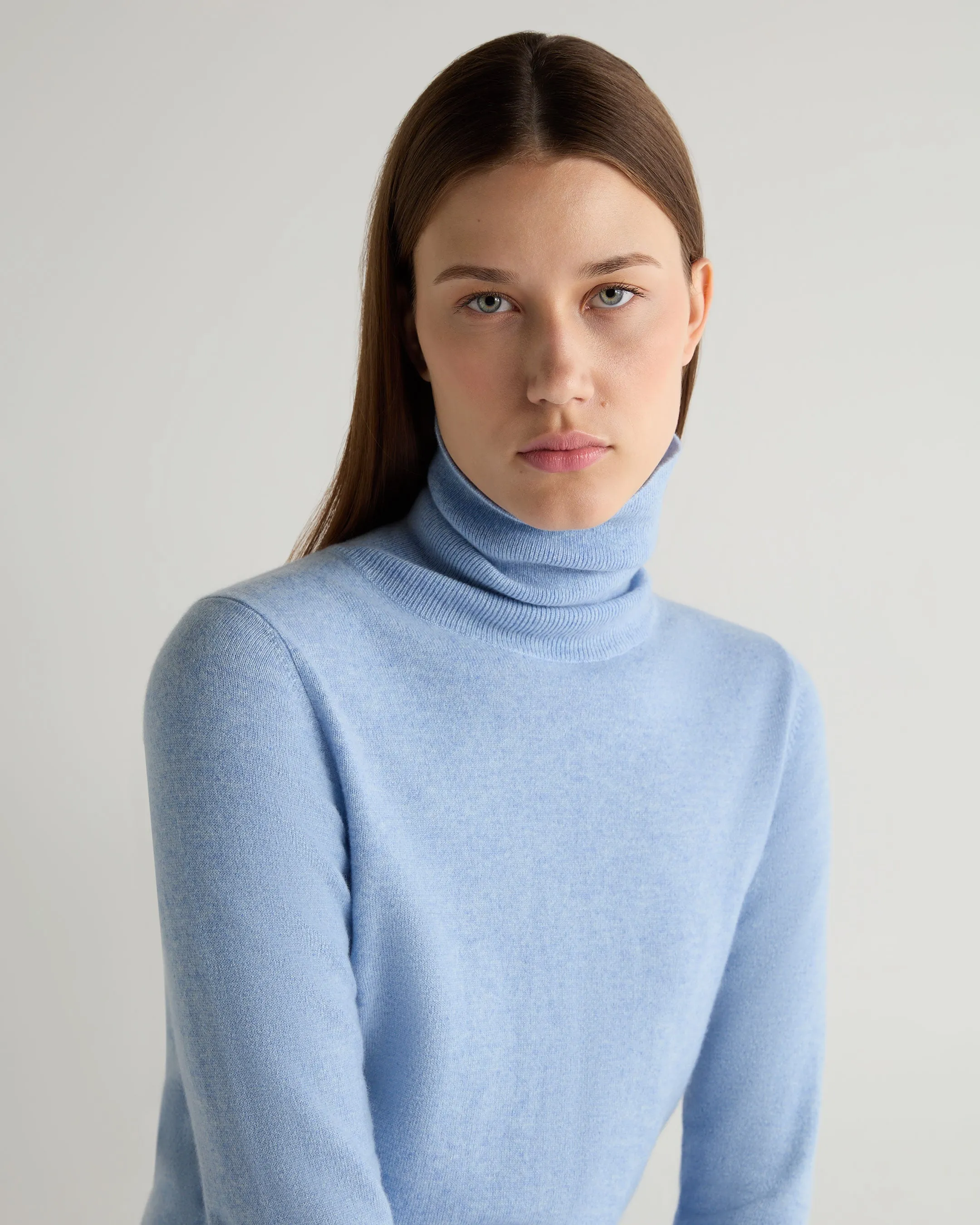 Women's Luna Roll Neck Cashmere Jumper Cornflower Blue